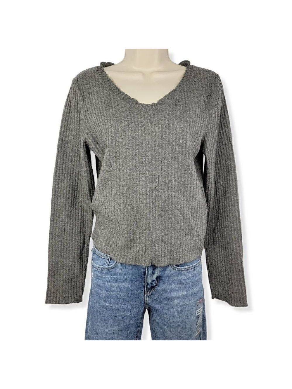 Planet Gold Gray Thermal V-neck Large Junior